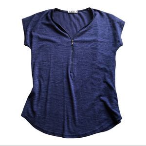 SMX med blue zip short sleeve pullover